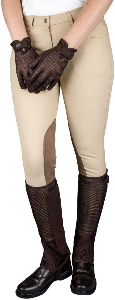 Ladies Double Up Air Mesh Half Chap and Glove Set