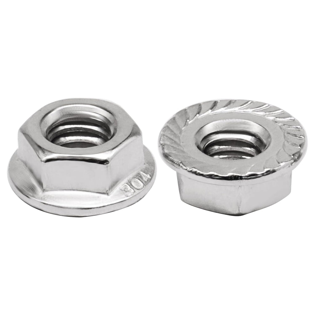 Bonsicoky 5/16-18 Serrated Flange Nuts, 50 Pack, Silver