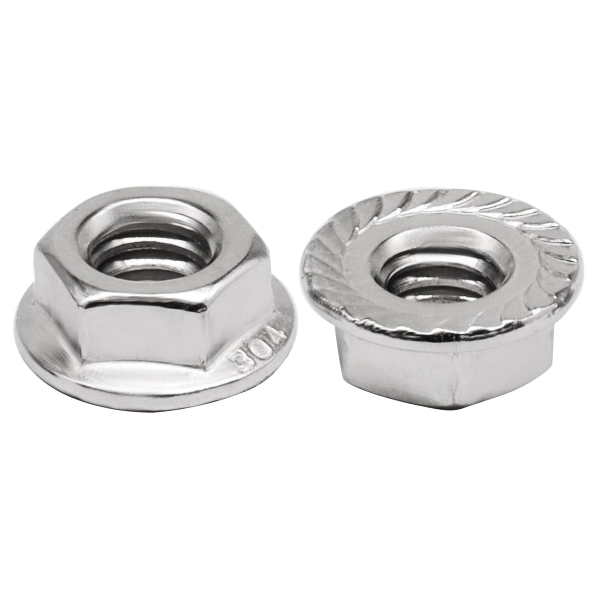 Bonsicoky 5/16-18 Serrated Flange Nuts, 50 Pack, Silver