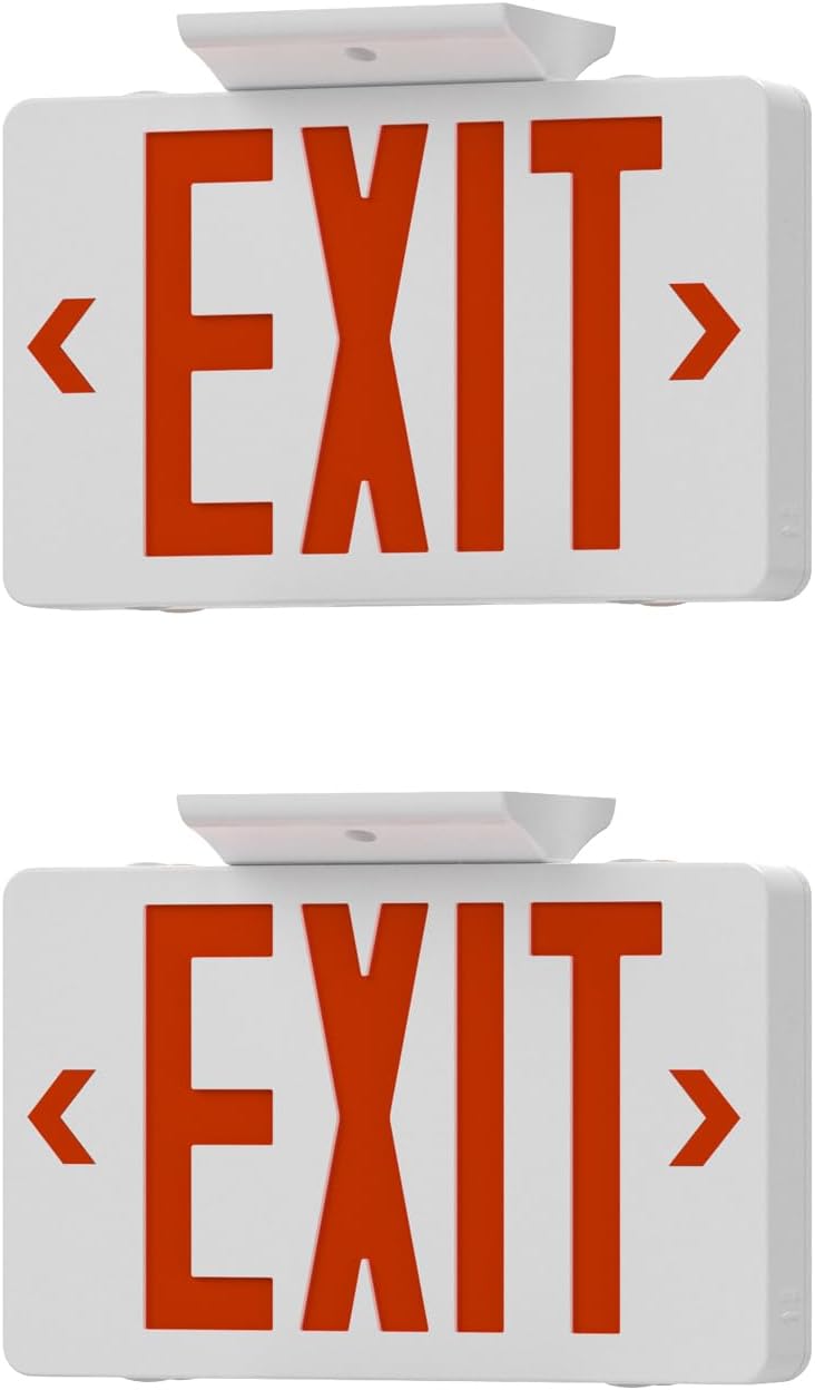LED Exit Sign with Emergency Light,Double-Sided&Battery Backup 2Pack