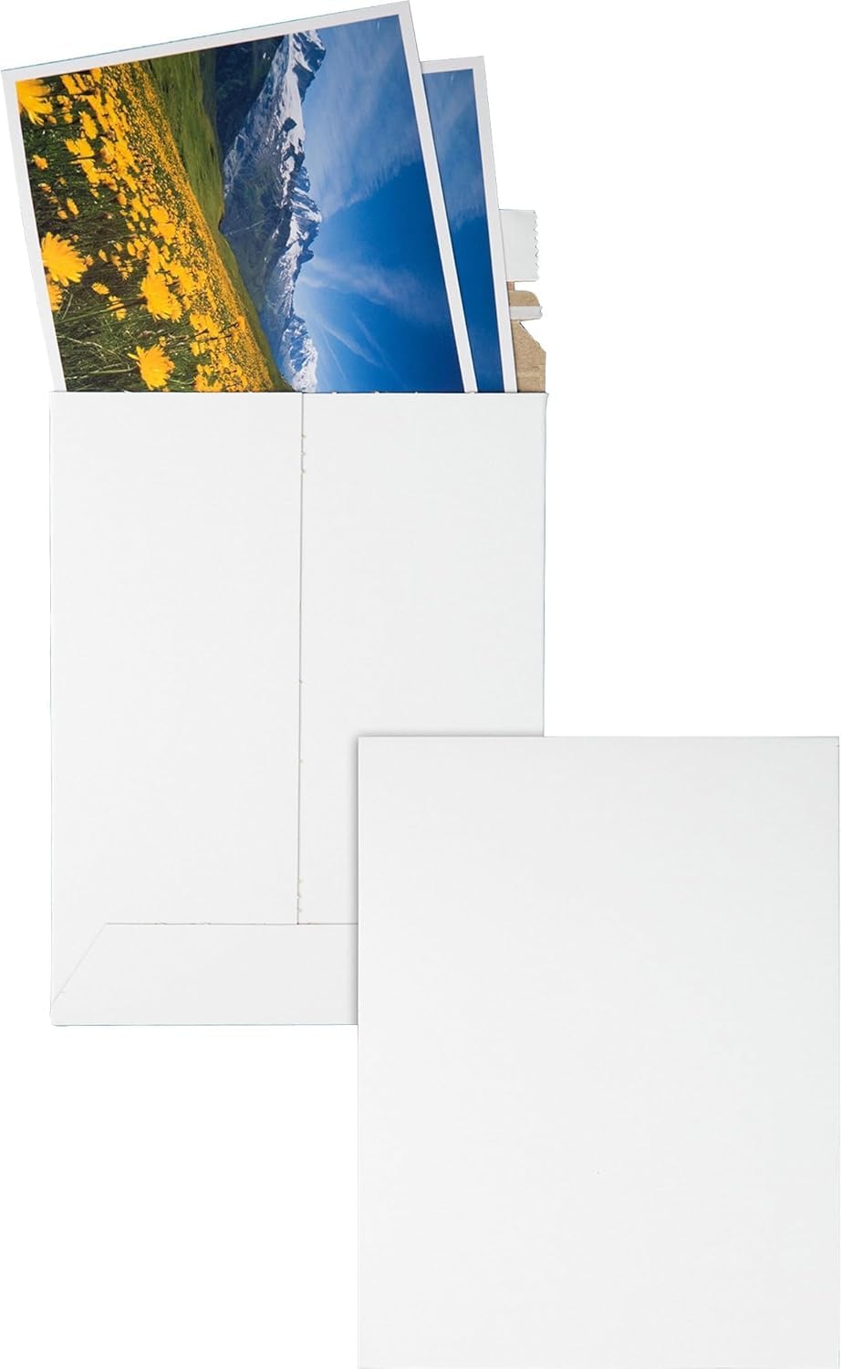 Photo Document Mailers, Redi-Strip Self Seal Closure, Rigid Stay Flat Mailer, White Recycled Fiberboard, 9" x 11.5"