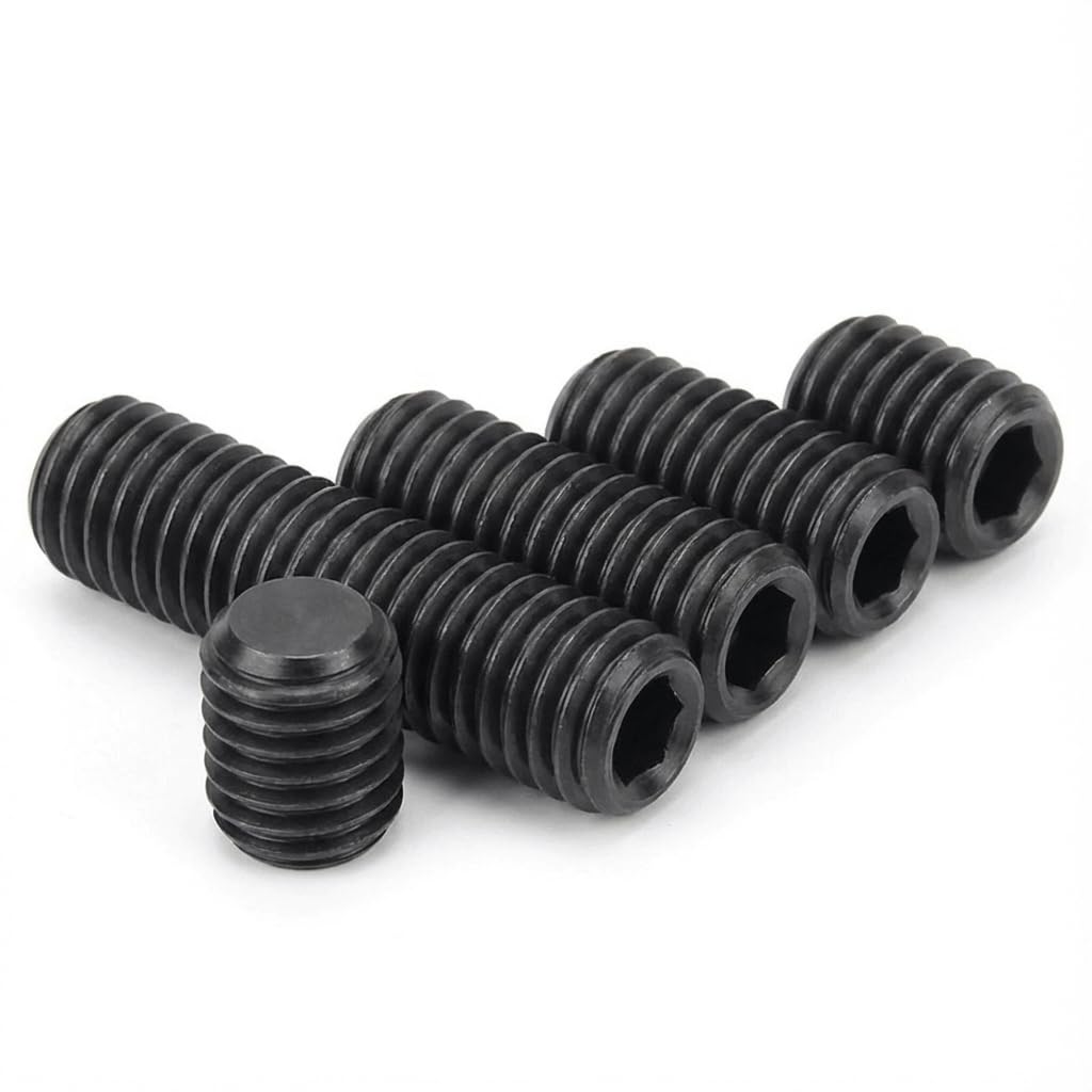 1/4-20 x 5/8'' (20 Pack) Set Screws, Black Oxide 304 Stainless Steel 18-8, Internal Hex Head Allen Drive Cup Point Screws (with Hex Key Wrench)
