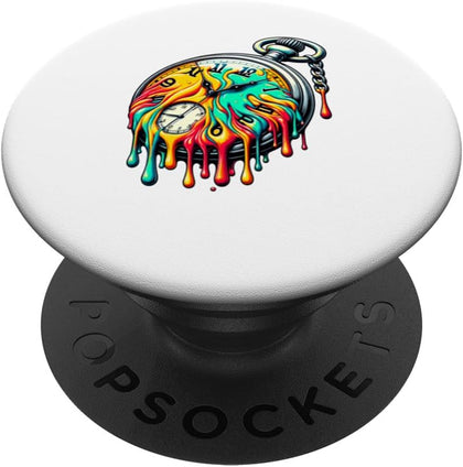 Dripping Paint Vintage Pocket Watch Chain Retro PopSockets Adhesive PopGrip