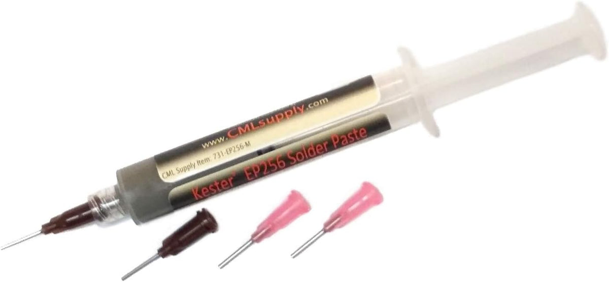 Kester EP256 Solder Paste, No-Clean 63/37, Syringe Dispenser