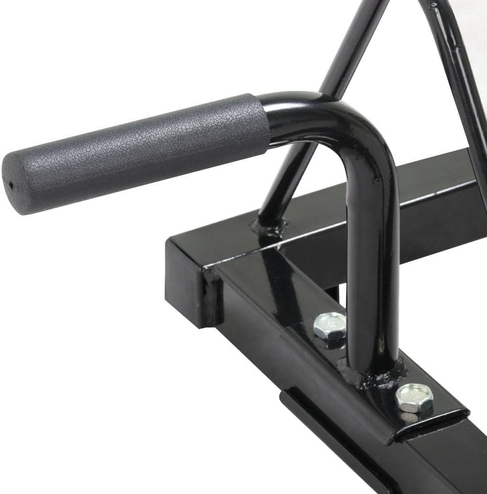 Horizontal Bumper Weight Plate Rack, 2 Barbell Holders and Wheels | Heavy-duty iron frame stores up to 300 lbs of