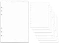 2 Set A5 Binder Dividers White Plastic Index Divider Blank Side 7 Tabs Top 5 Tabs Planner Insets 12 Sheets Refillable