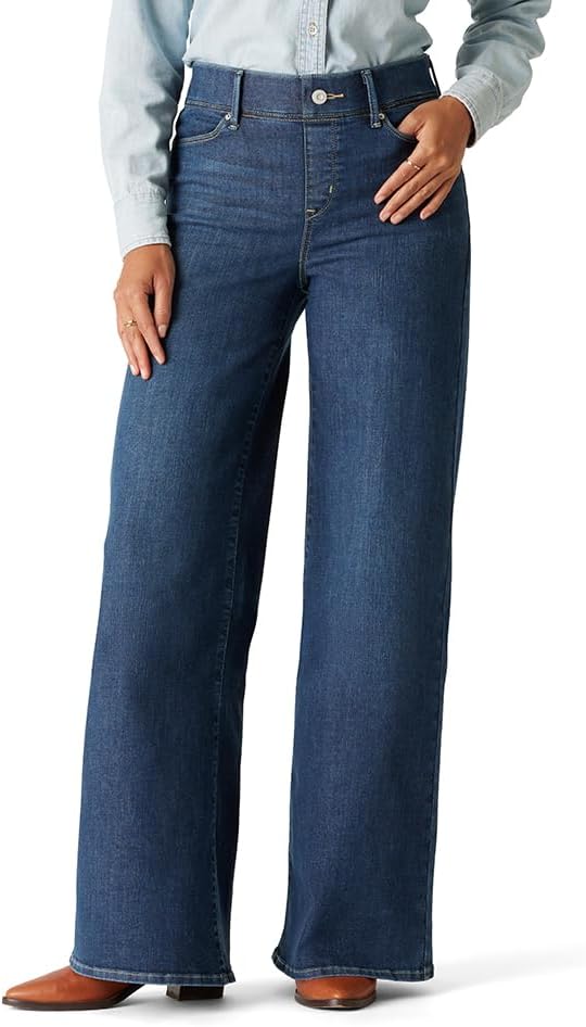 Women's Totally Shaping Pull on Wide Leg Jeans