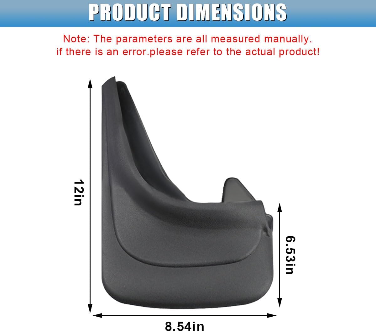 Car Mud Flaps, 12 × 8.5 in Flexible & Bendable Splash Guards Set | Vehicle Front & Rear Mudflaps Protection with