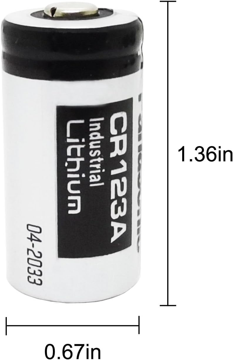 (2 Pack CR123A 3V Lithium Battery 1400mAh for Cameras Flashlight Alarm Smart Sensors (Non-Rechargeable)