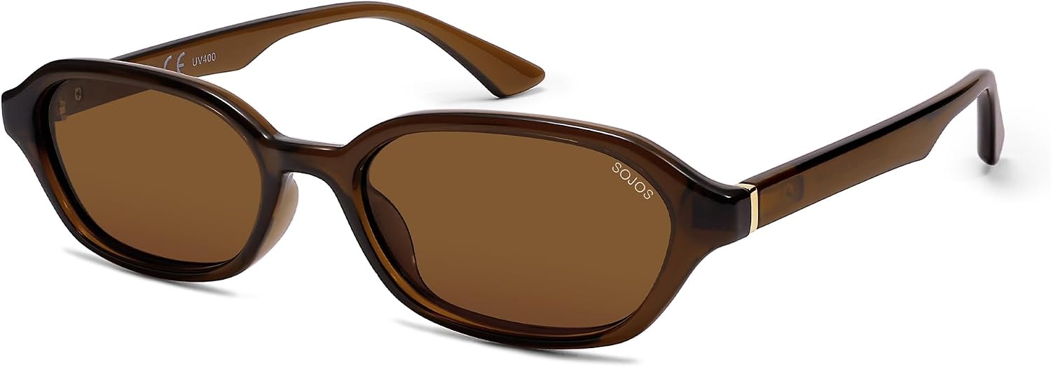 Retro Rectangle Polarized Sunglasses for Women Men SJ2629 | Trendy Hexagon Narrow Chic Y2K Shades Sunnies