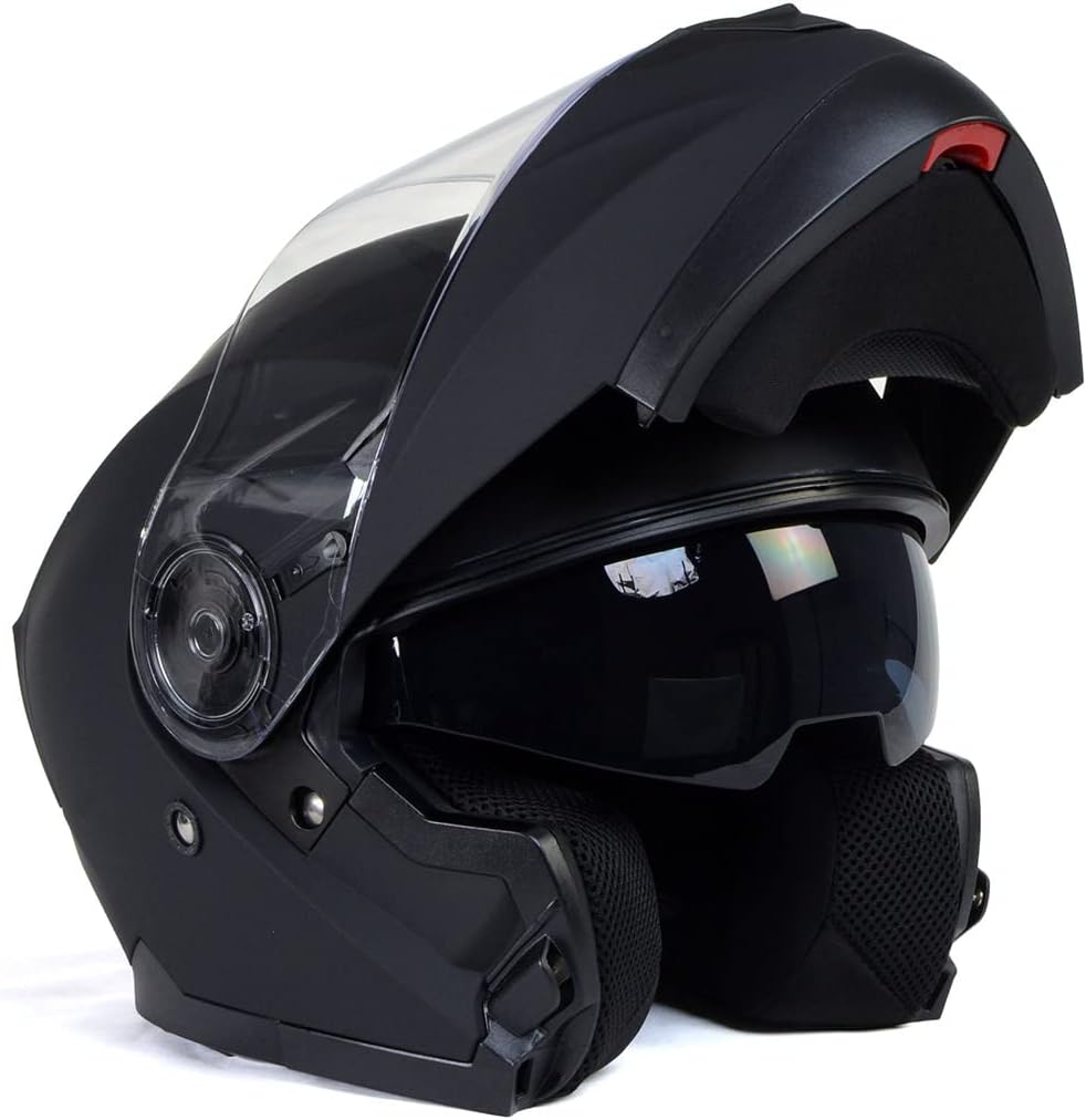 Advanced Full-Face Motorcycle Modular Helmets for Biker w/Drop Down Visor - X-Small