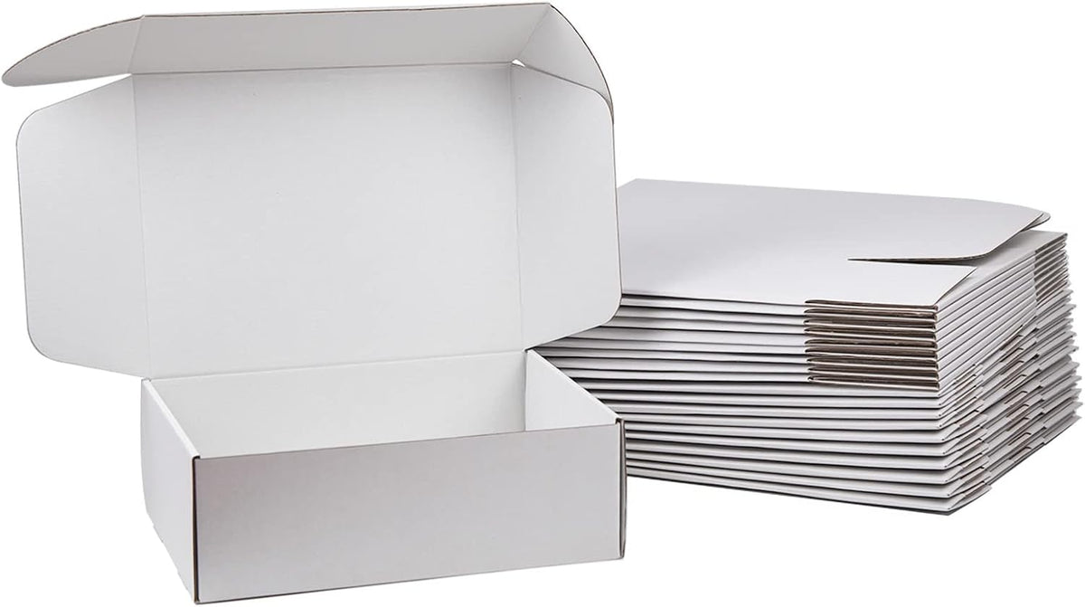 Shipping Boxes 12x9x4 inches Pack of 20, White Corrugated Cardboard Box, Medium Mailing Boxes for Packaging Small