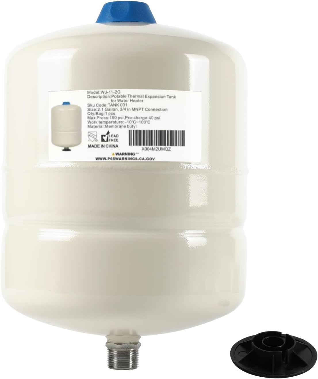 1PC EFIELD Water Heater Expansion Tank, 2.1 Gallon, 3/4 in MNPT Connection | Thermal Pressure Protection, Safe for