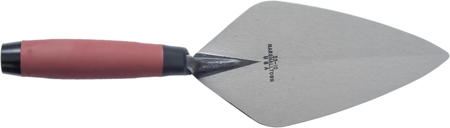 London Brick Trowel, 10 x 4 5/8 Inch, Assembled in USA | Forged One-Piece High Carbon Steel Blade, Taper Ground, 10 x
