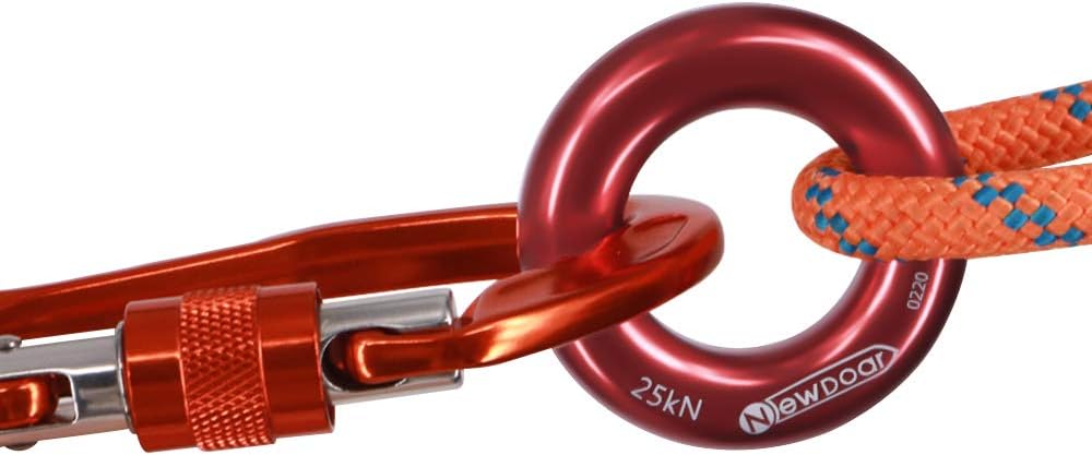 Rappel Ring 25kN Gold Large O-Ring Rope Connector for Rock Climbing Arborist Rescue Hammock and Slackline