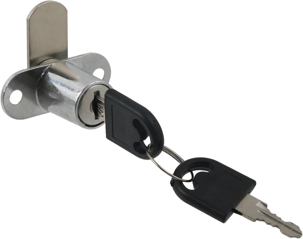 2PCS Zinc Alloy Cabinet Cam Lock Keyed Alike, Silver | 4/5" Cylinder Drawer Locks Hardware Secure Files Drawers RV