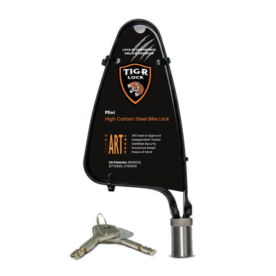 Mini Lightweight Bike Lock – High Security 7 x 4" Flexible High-Carbon Steel Shackle – Bolt Cutter, Crowbar & Hacksaw