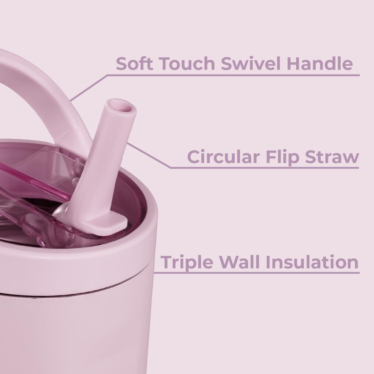 Sport 14 oz Insulated Kids Water Bottle with Straw, Sweet Pea