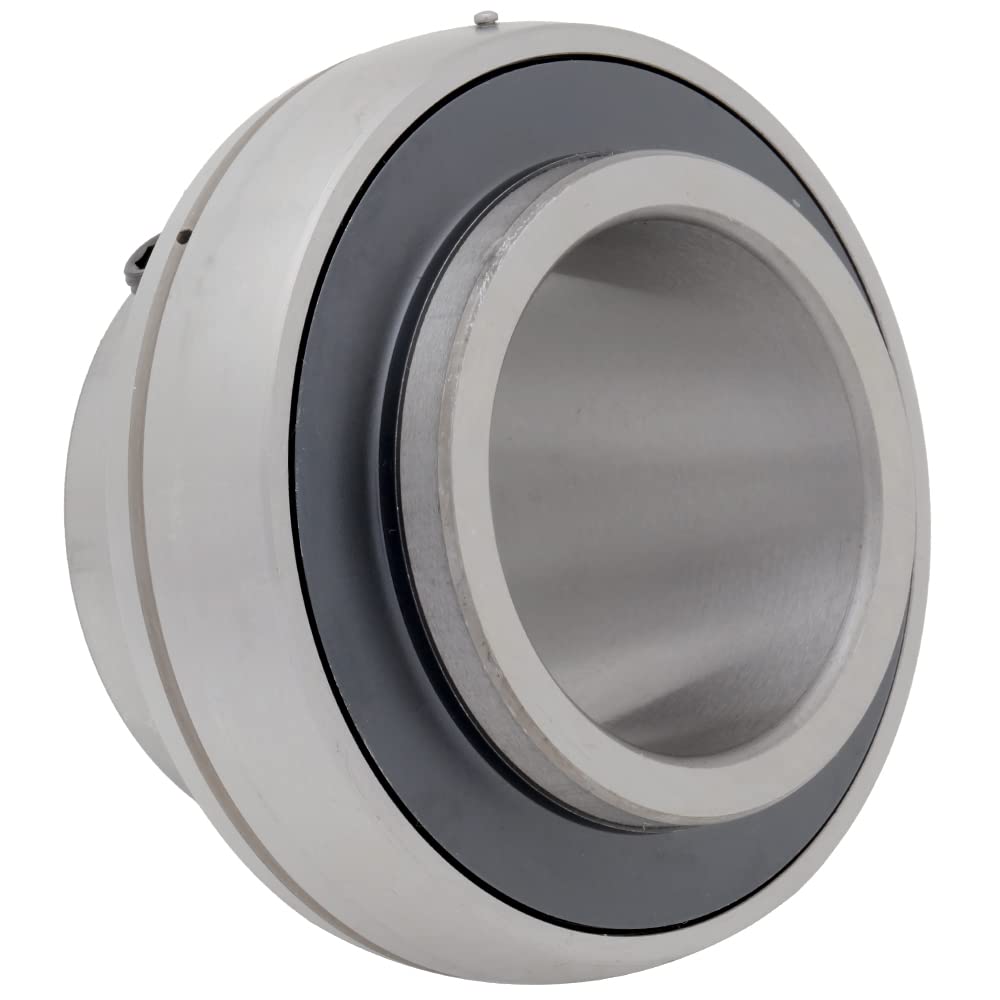 [2-Pack] UC212 - Insert Bearing - 2.362 in Bore - 4.331 in Outer Diameter - 2.563 in Width - 1.063 in Outer Ring Width, Set Screw Locking Collar, Double Sealing, Relubricable