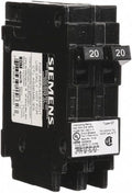 Siemens -HI Q2020NC Two Single Pole 120V Non-Current Limiting Circuit Breaker, 20 Amp, Black