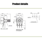 Comimark 10Pcs WH148 Type B10K Ohm Linear Taper Rotary Potentiometer Panel Pot 3 Pin
