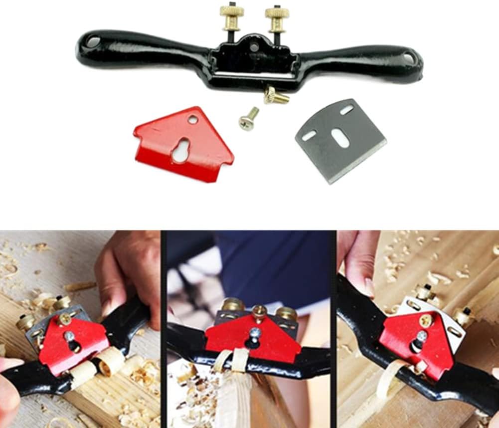 ATPCOOK 10" Adjustable Spokeshave Plane with Flat Base, Metal Blade Wood Spoke Shave for Woodcraft, Woodworking Hand