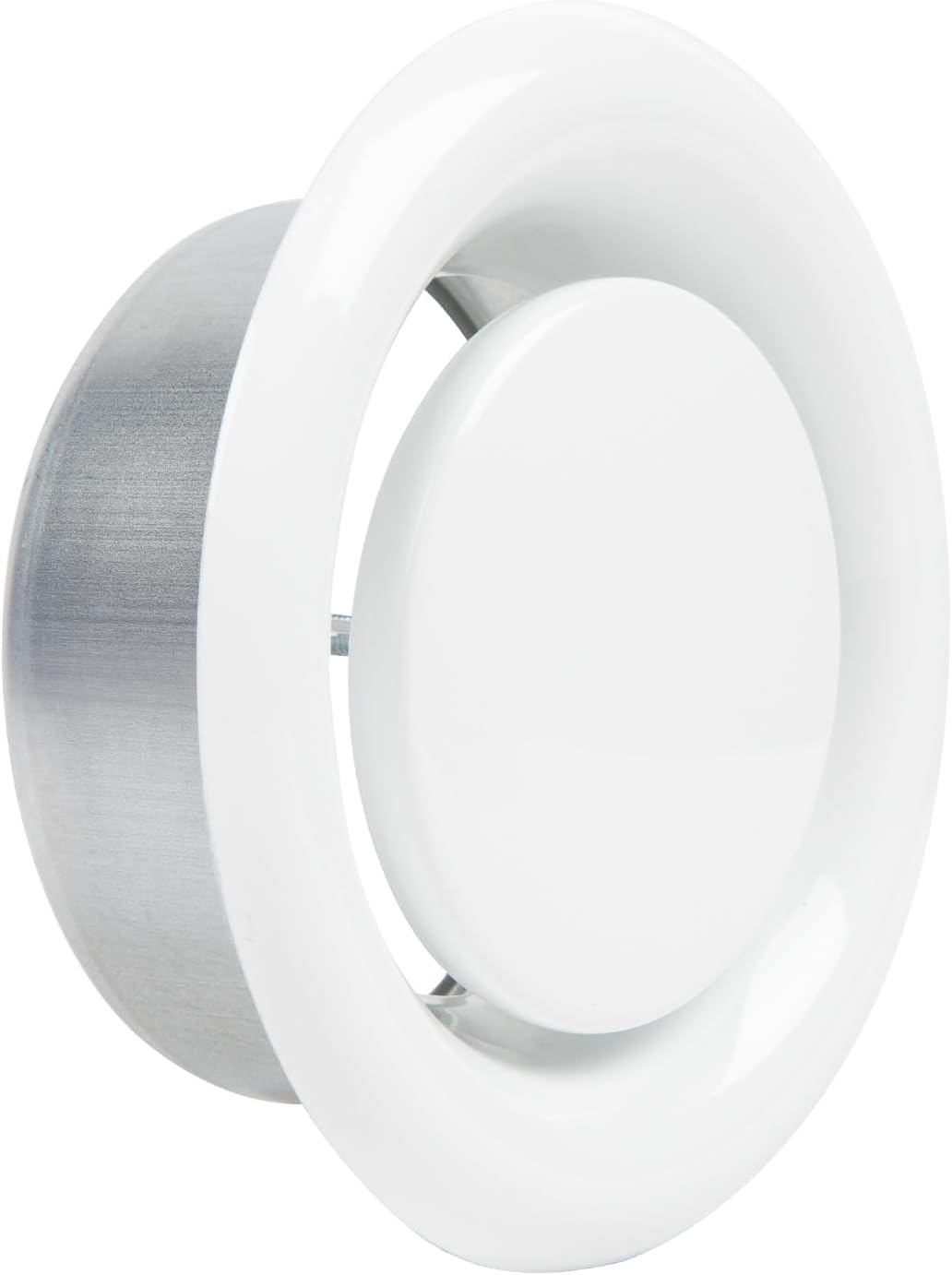 6-Inch Round Ceiling Air Vent Cover Exhaust Diffuser White | Steel Adjustable HAVC Airflow Valve for Home Wall