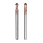 uxcell Ball Nose End Mills CNC Router Bits 2mm Radius Solid Carbide TiSin