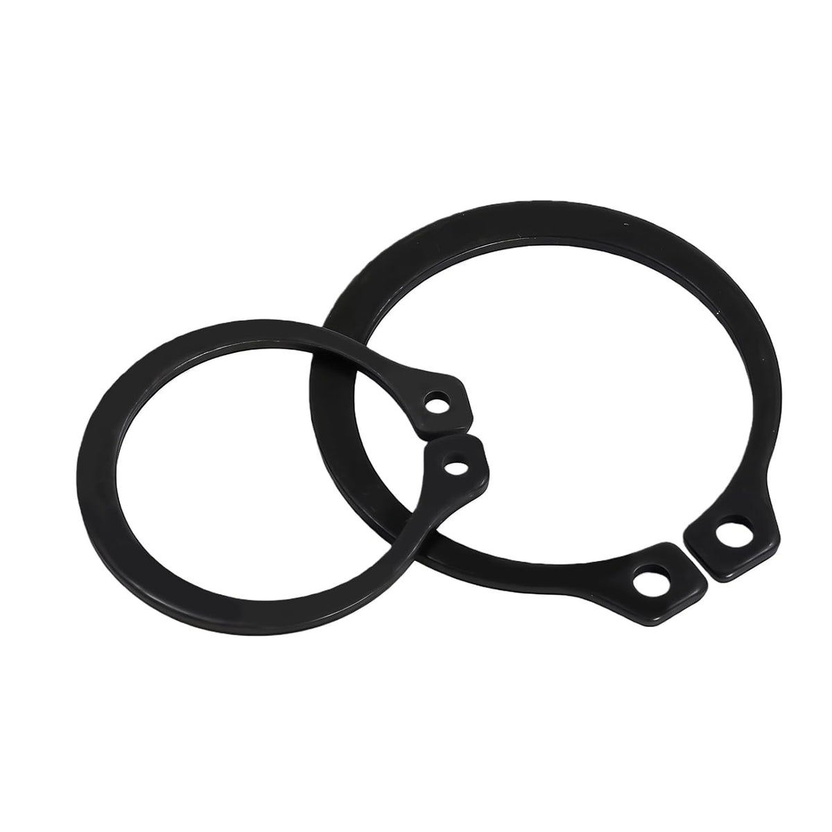 External Shaft Retaining Ring Assortment Kit, Black Carbon Steel Circlips, Multiple Sizes with Storage Case