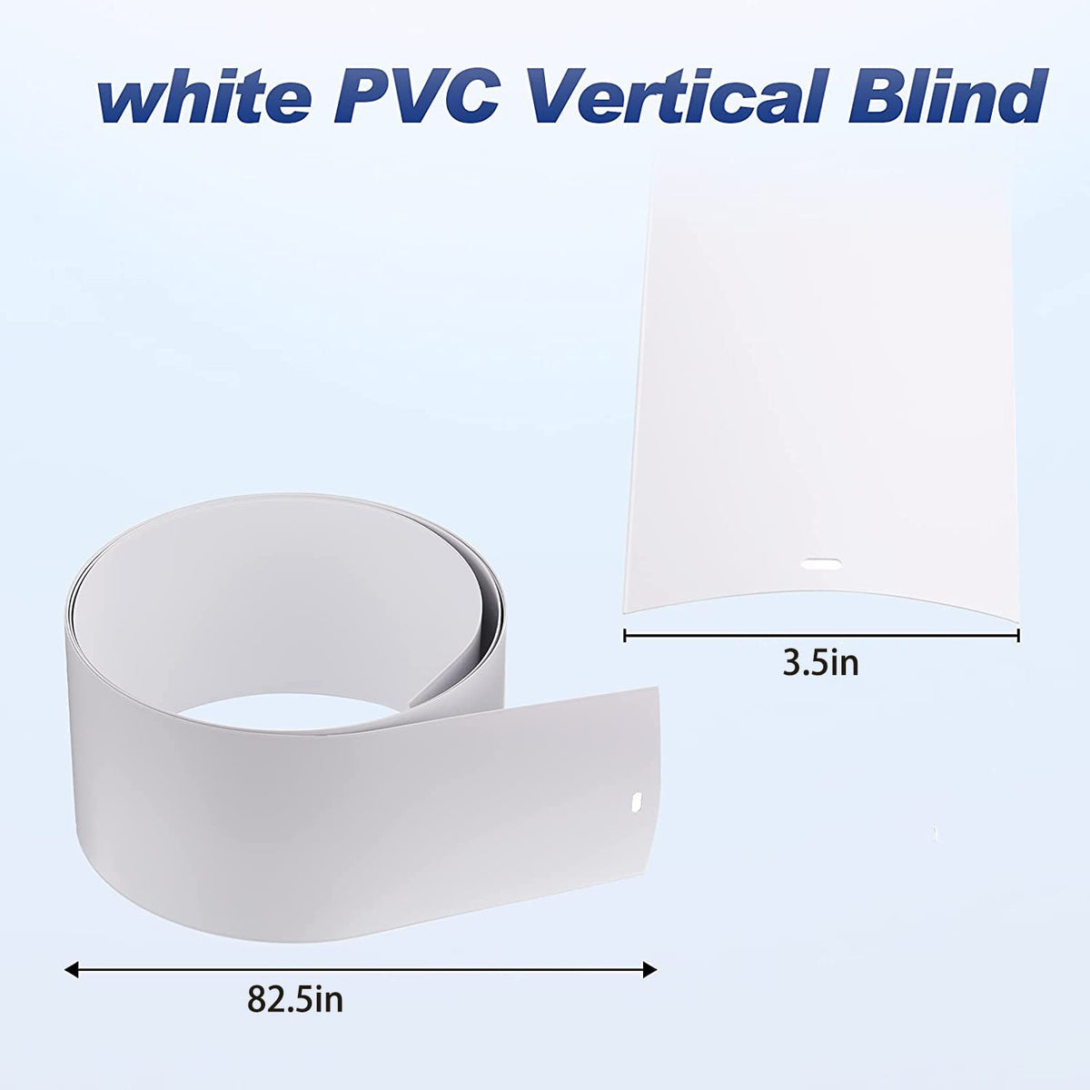 82.5" x 3.5" White PVC Vertical Blind Replacement Slats Curved Smooth (5 Pack)
