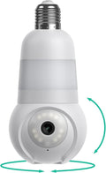 Luna Light Bulb Security Cameras Wireless Outdoor Indoor, 360° Pan Tilt, Color Night Vision, LED Bulb & Spotlight