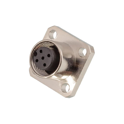 1PCS Square Flange Socket - Welded WireType Waterproof IP67 M12 Connector Or with 30mm Electron Wire(Female Insert_with 30MM Wire_4P D Code)