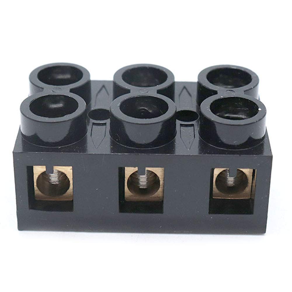 Sscon Terminal Block 2Pcs 3Pos 60A 500V Dual Row Screw Strip