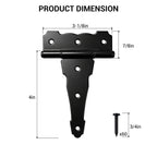 4" Heavy Duty Gate Hinges, T Strap Hinges, 10 Pack