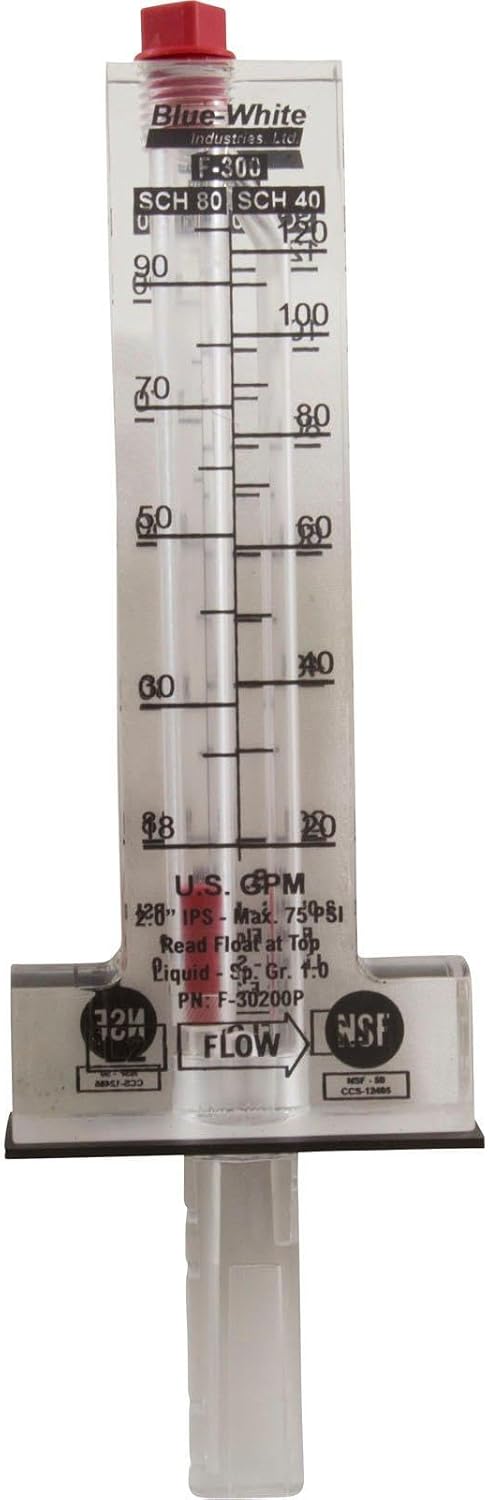 Blue-White F-30200P Flowmeter, 2in, F-300, 20-120 GPM
