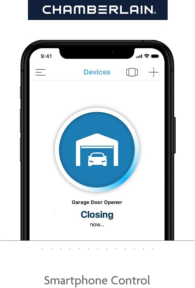 C2212T Smart Wi-Fi Garage Door Opener, 1/2-HP Chain Drive Motor - Quantity 1 , Blue