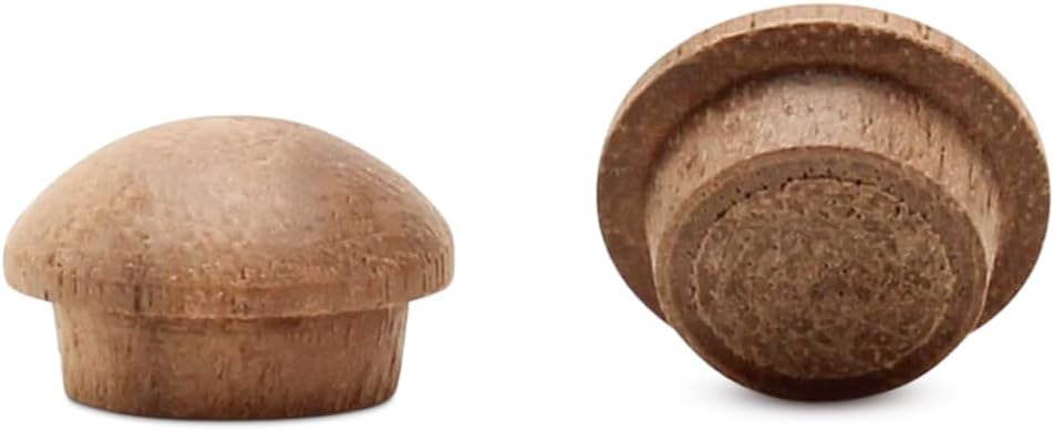 Walnut Wood Plugs for Furniture, 3/8 inch Button Top Wood Plugs for Screw Holes - Pack of 25 by Woodpeckers