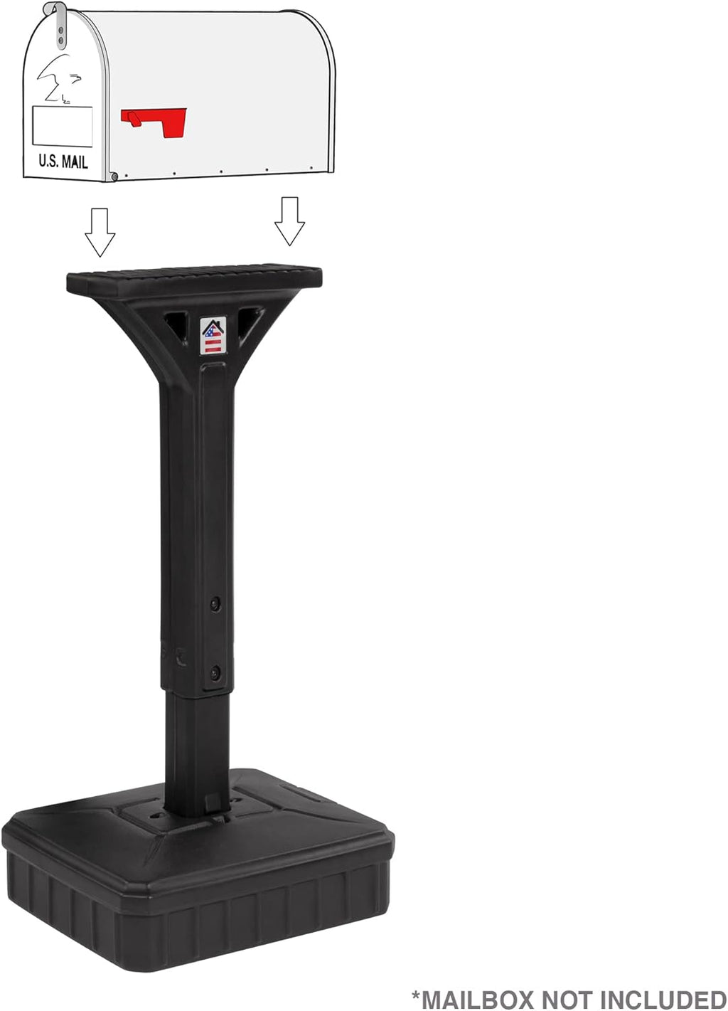 American Home Dig-Free Universal Mailbox Post for Standard Mailboxes - No Digging Needed Mailbox Post - Black