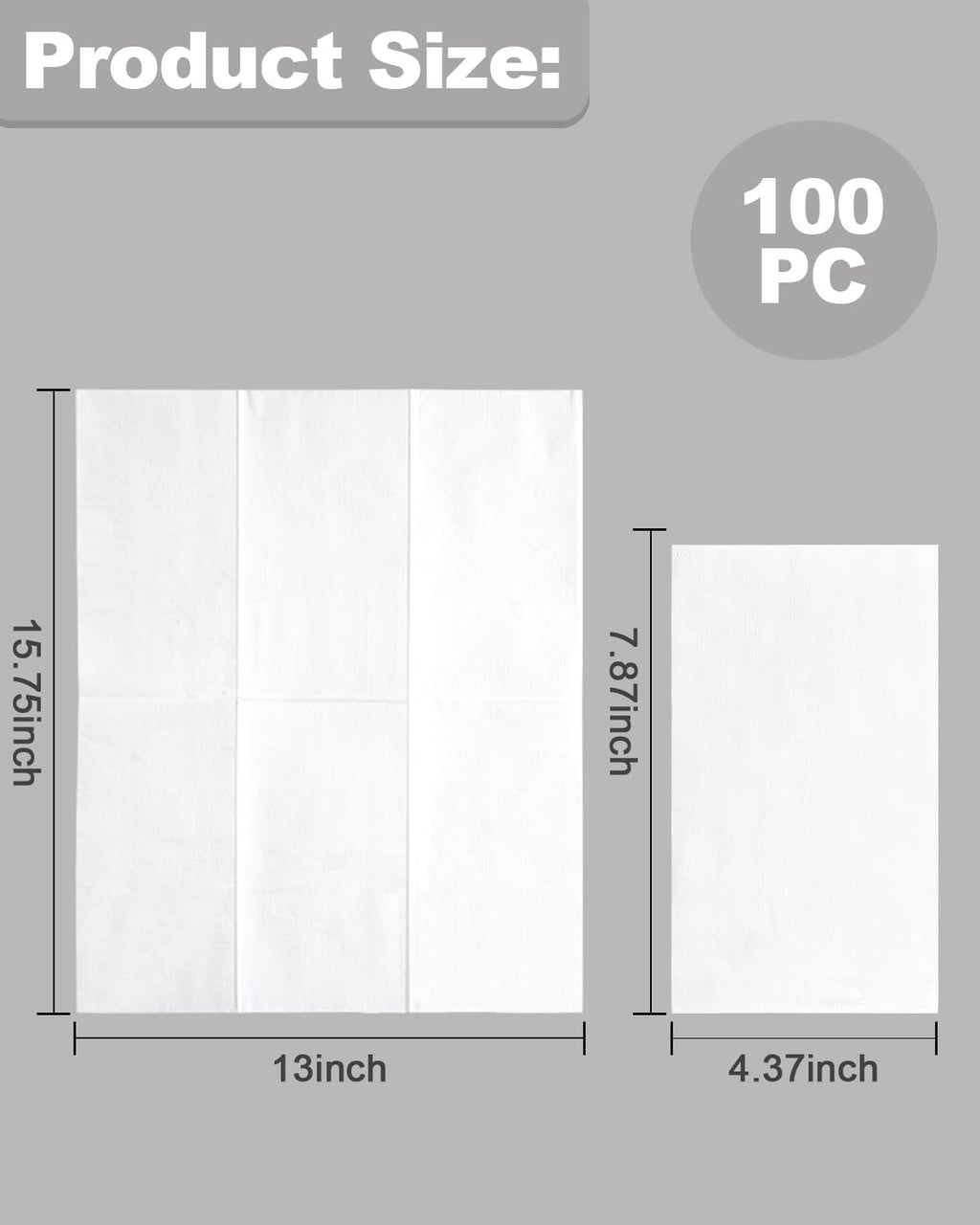 200-Pack White 3-Ply Disposable Guest Napkins