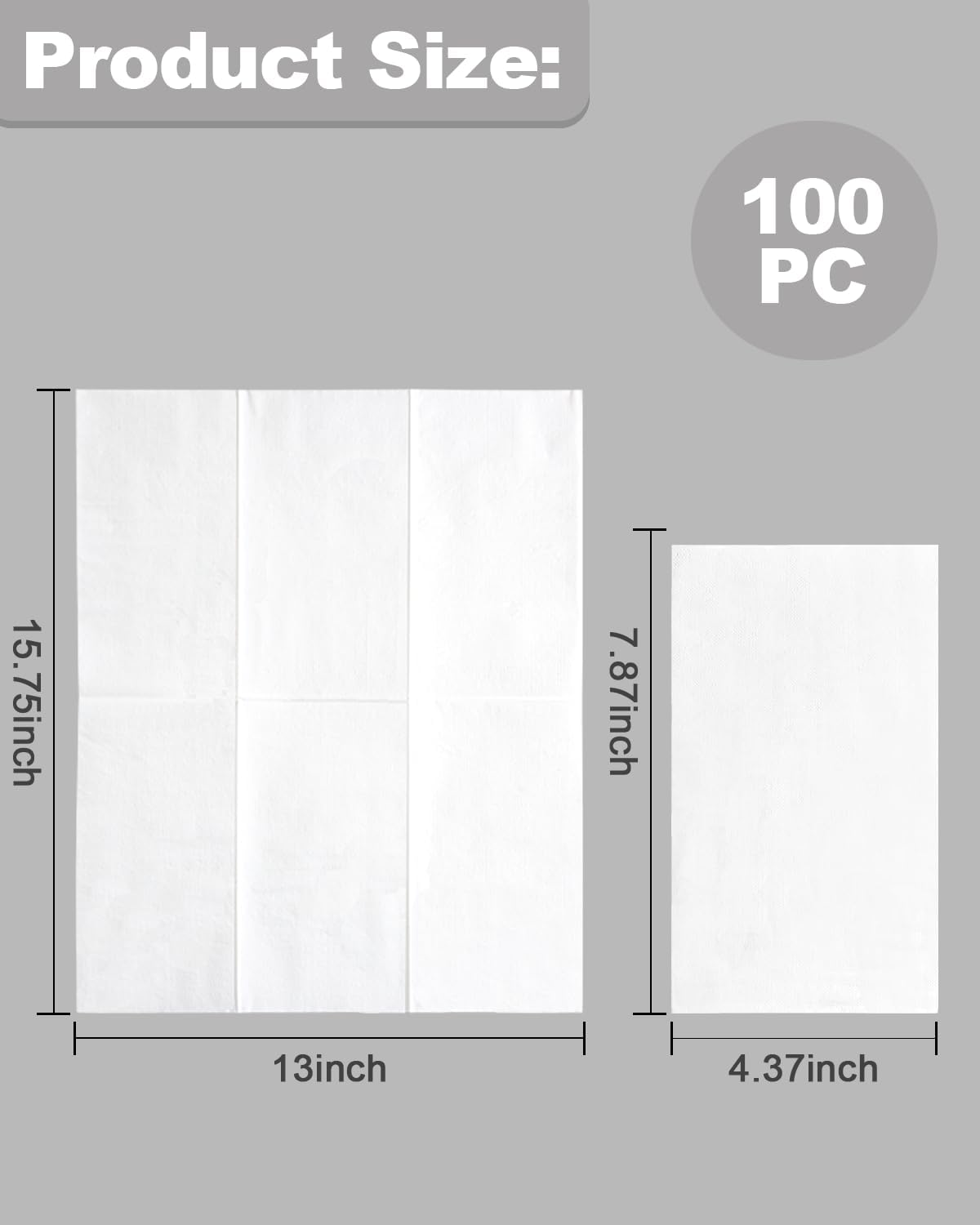 200-Pack White 3-Ply Disposable Guest Napkins