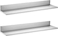 Stainless Steel Shelf 8.6" x 36" 2-Pack Wall Mount Floating Shelf