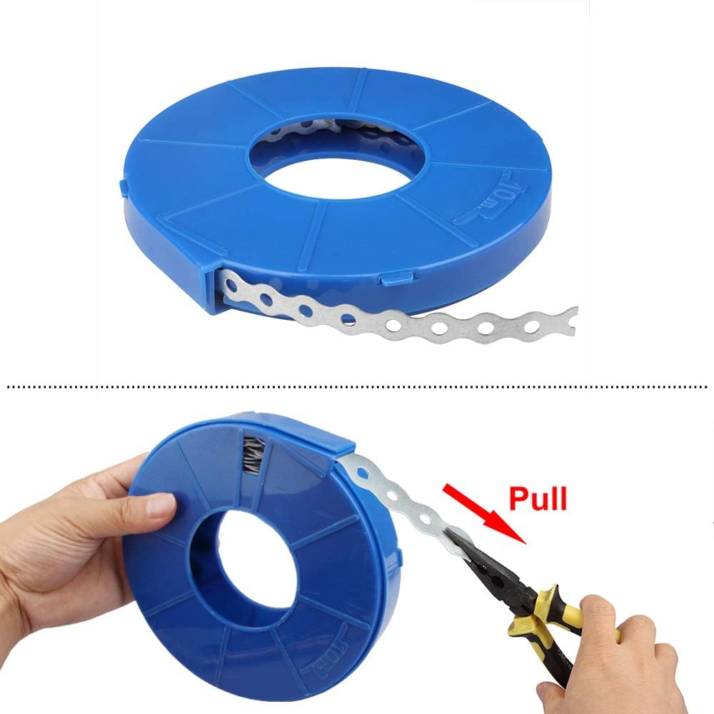 32 ft Perforated Metal Pipe Hanger Strap with Hole, 1/2" W Coil Strapping