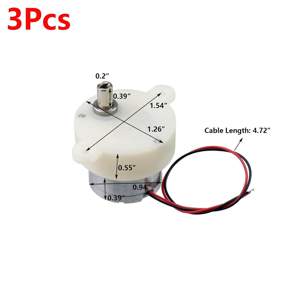 Antrader 3Pcs DC 6V 5RPM High Torque Micro Gear Reduction Motor Gearbox