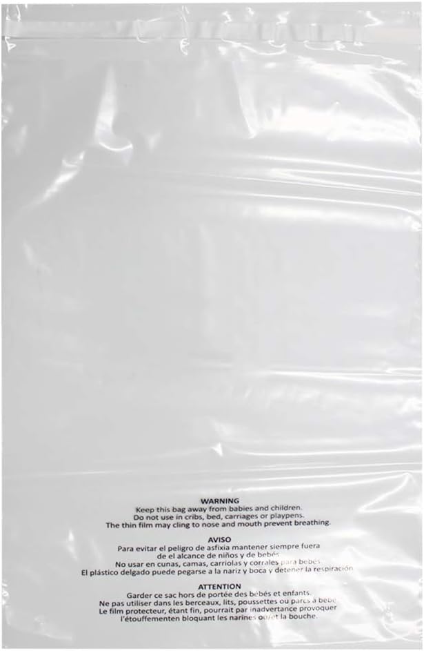 200 Count 14x20 Inch Self Seal Clear Poly Bags