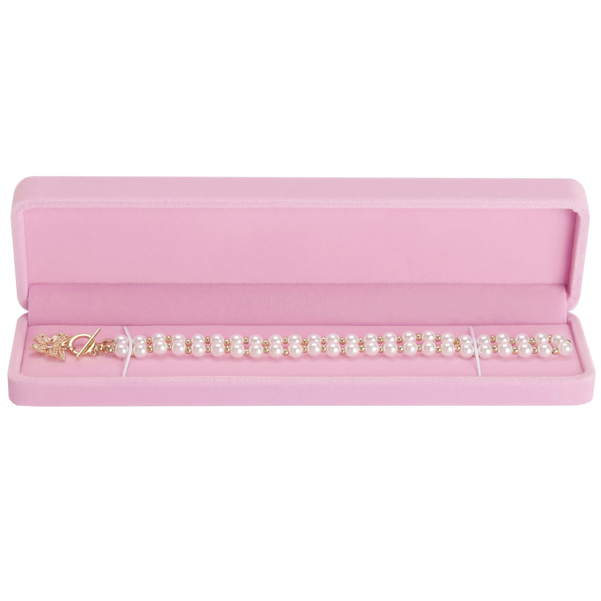 2 Pieces Long Velvet Chain Necklace Gift Box Set, Bracelet Storage Case, Jewellry Display Box for Wedding