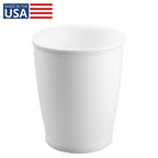 Round Bathroom Trash Can, White