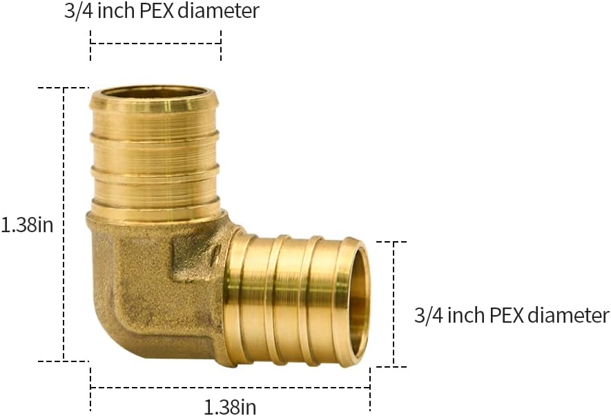 10 Pack 3/4" PEX Fittings, PEX Elbow Fittings