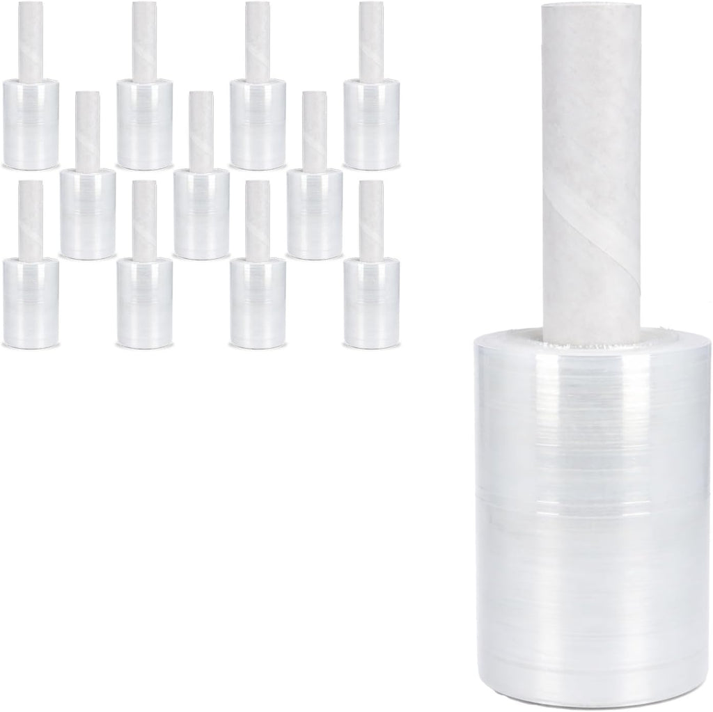 PSBM Mini Stretch Wrap Extended Core, 5" x 1000', 80 Gauge, Clear 12 Rls