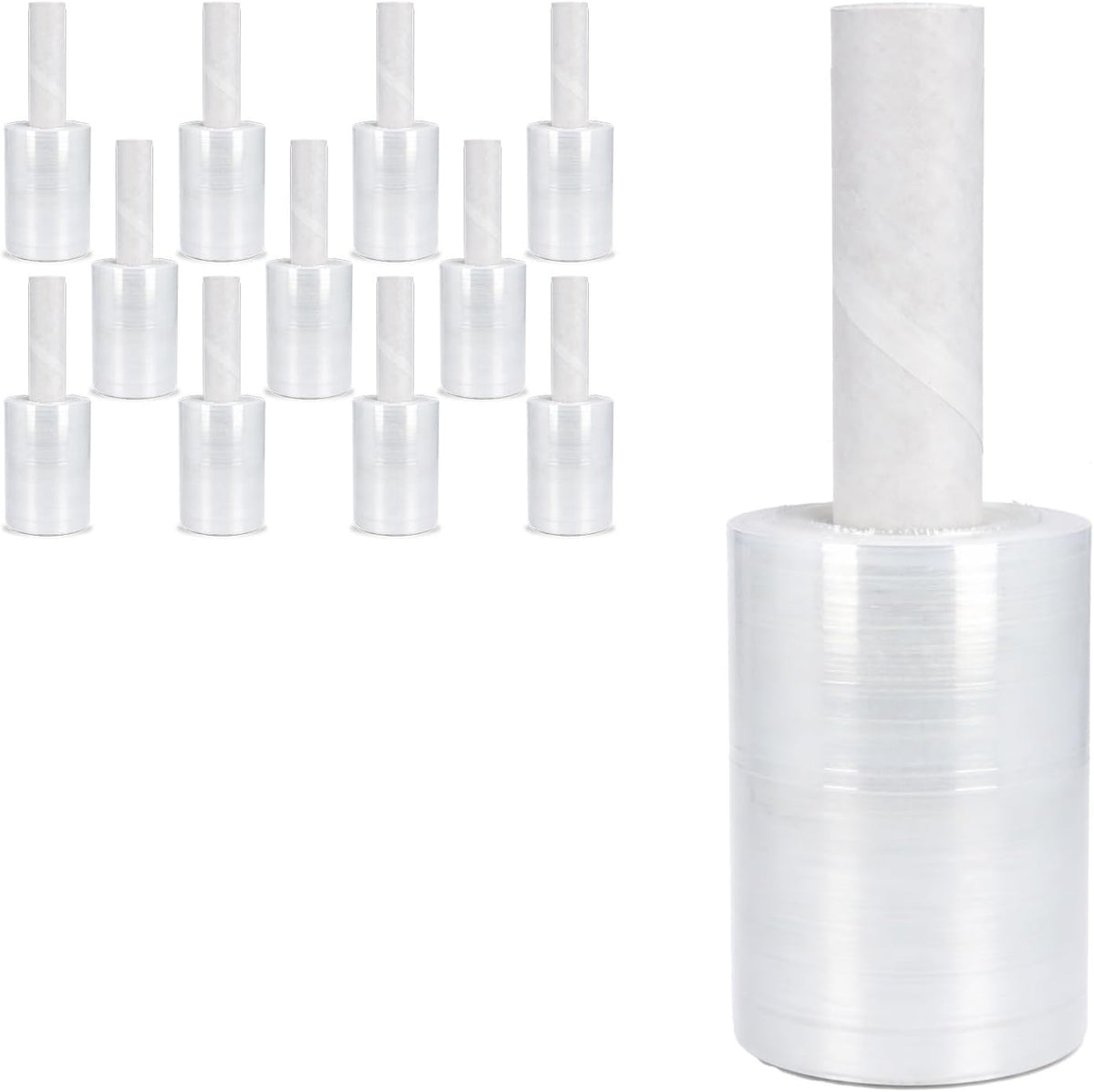 PSBM Mini Stretch Wrap Extended Core, 5" x 1000', 80 Gauge, Clear 12 Rls