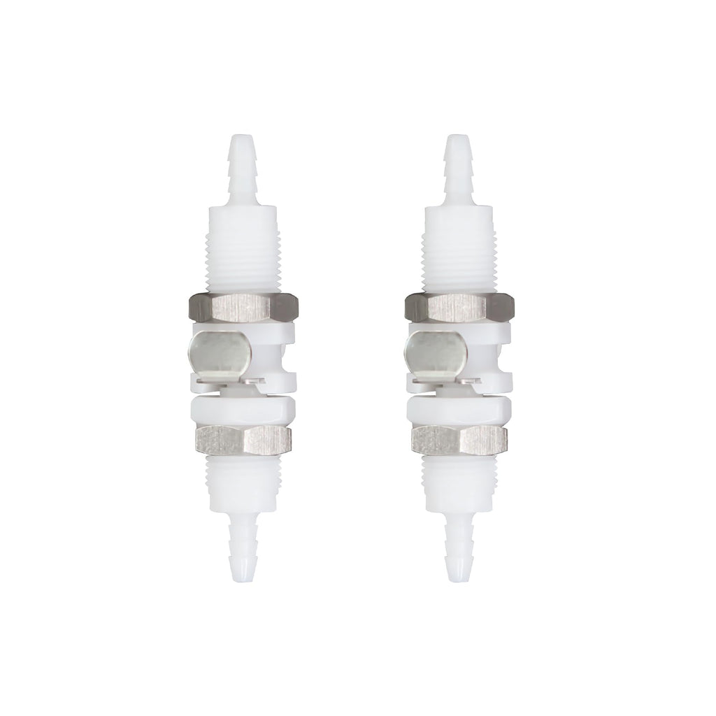 BBTUS 2Pcs 1/8" Plastic Panel Mounting Hose Barb Quick Connector Disconnect